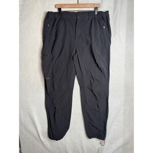 Marmot Mens Black Softshell Hiking Cargo Pants Elastic Waist Outdoor Trail 37x31